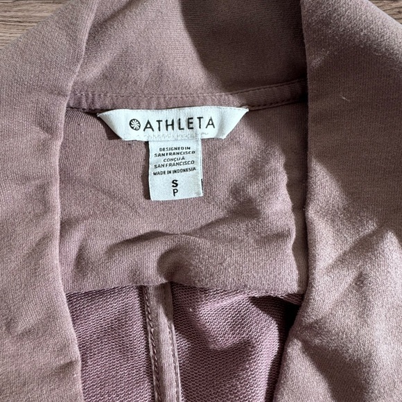 Athleta Women's Retroterry Wrap Sweatshirt in Damask Mauve Color - Picture 5 of 7
